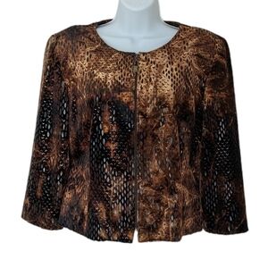 Joseph Ribkoff leopard animal print jacket cardigan brown black size 8 @T1